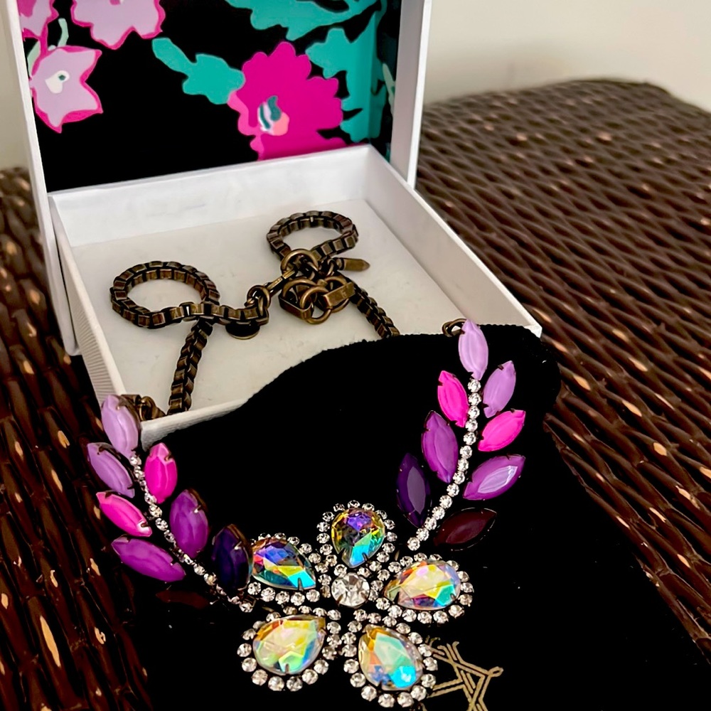 Loren Hope Statement Necklace – Iridescent Crystal & Orchid Jewel Mix